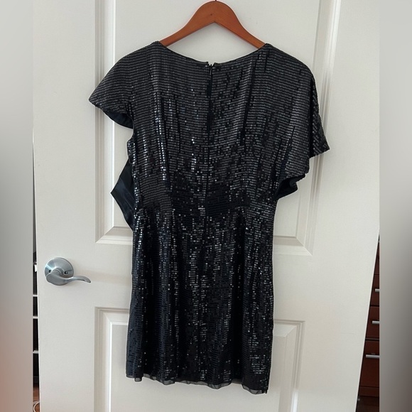 Karen Millen Sequin Black Satin Dress - Picture 7 of 15